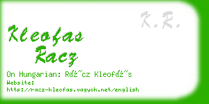 kleofas racz business card